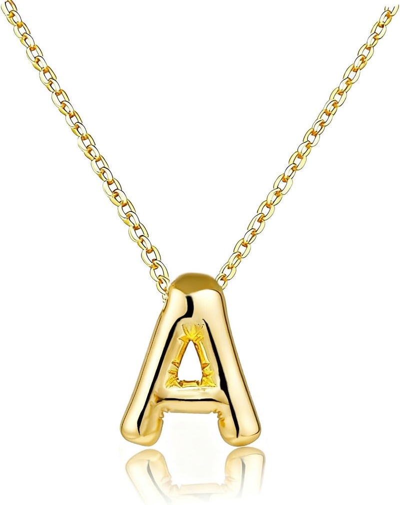 MTINEAPS Store Gold Initial Necklaces Gifts for Teen Girls Women, Teen Girl Gift Trendy Bubble Letter Pendant Necklace Jewelry Personalized Birthday Gifts for Girls Teens Women - Image 1